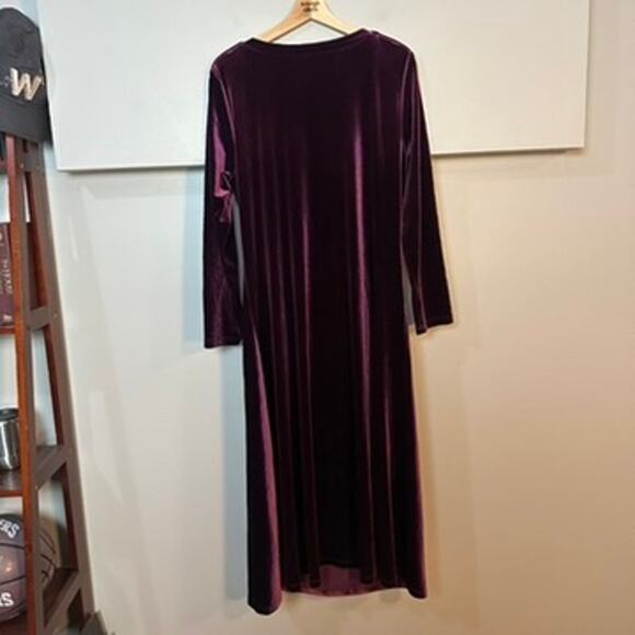 Soft Surroundings SZ XL Lisabetta GORGEOUS Purple Velvet Dress Long Sleeve EUC - Picture 8 of 10